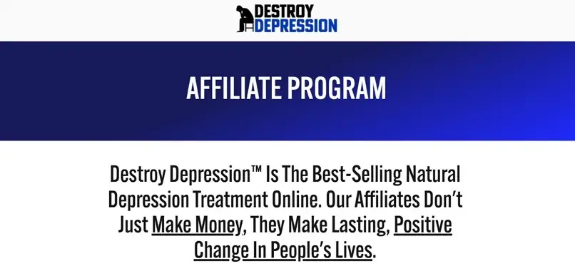 Destroy Depression Mental Health Affiliate Programs