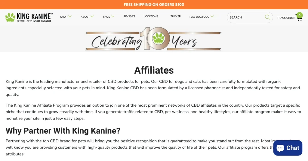 King Kanine Pet Affiliate Programs