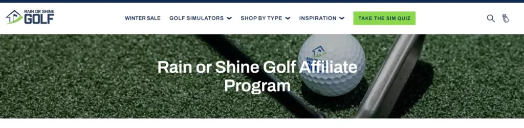 Rain or shine Golf Affiliate Programs