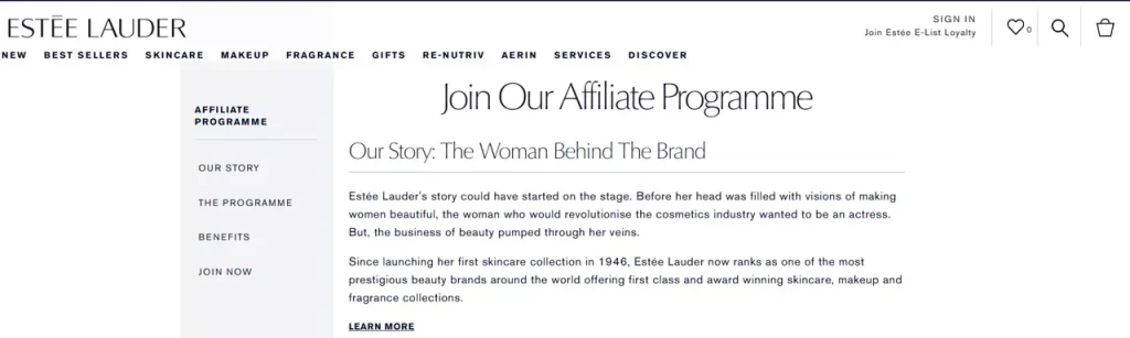 Estee Lauder Programas de Afiliados de Belleza