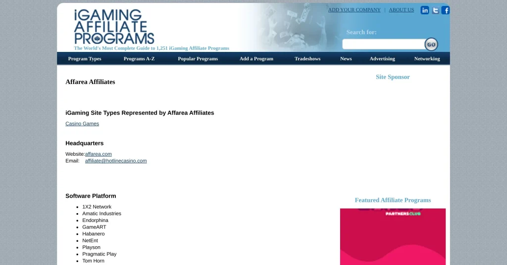 AffArea Casino Affiliate Programs