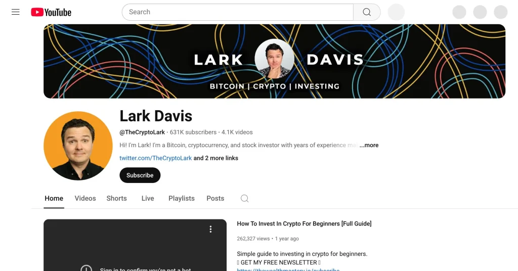 Lark Davis Crypto YouTube Channels