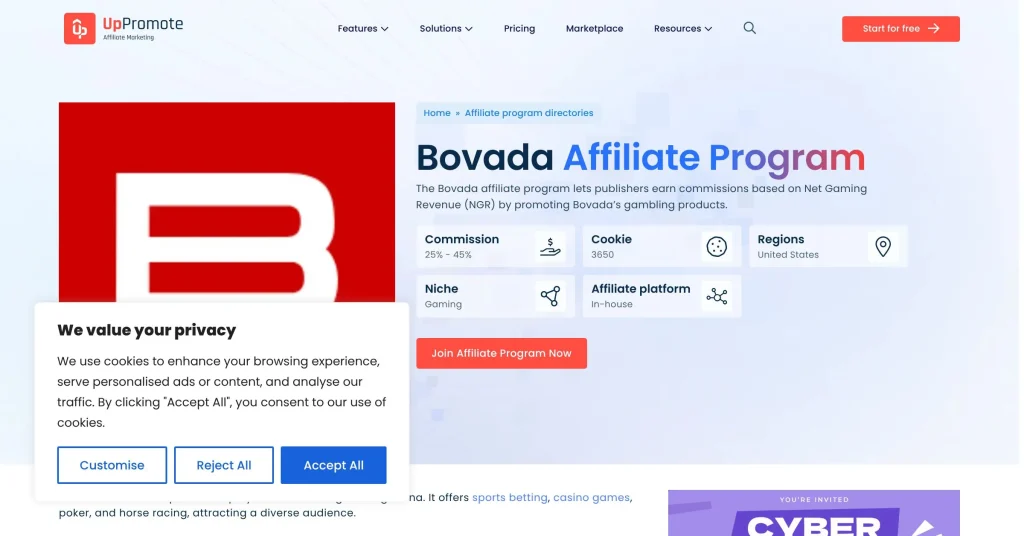 Bovada Casino Affiliate Programs