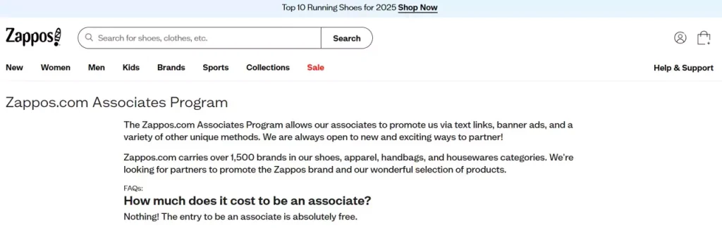 Zappos Fashion Affiliate Programs