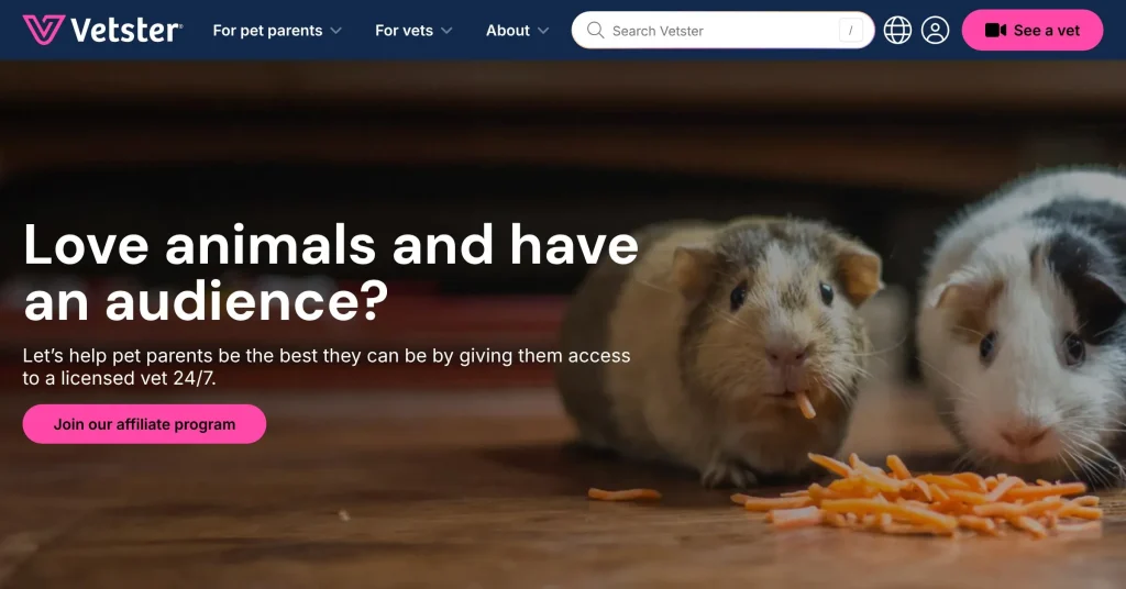 Vetster Programas de Afiliados de Perros