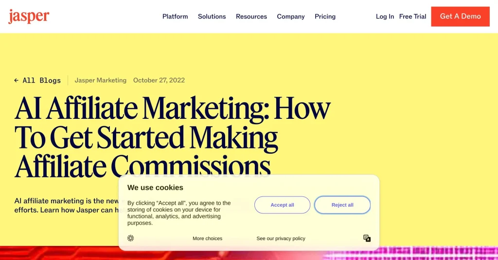 Jasper Mejores Programas de Afiliados de IA