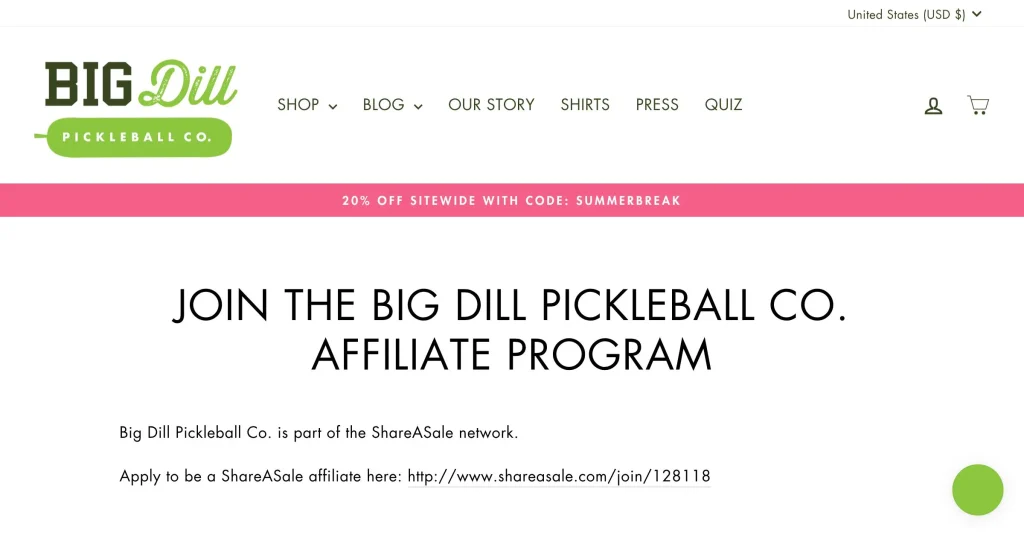 BigDill Pickleball Affiliate Programs