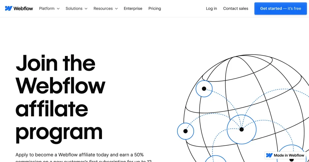 Webflow Programa de Afiliados de Creadores Web